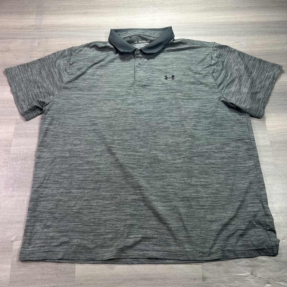 Under Armour The Performance Polo Shirt Mens 4XL Gray Solid Golf Performance Top